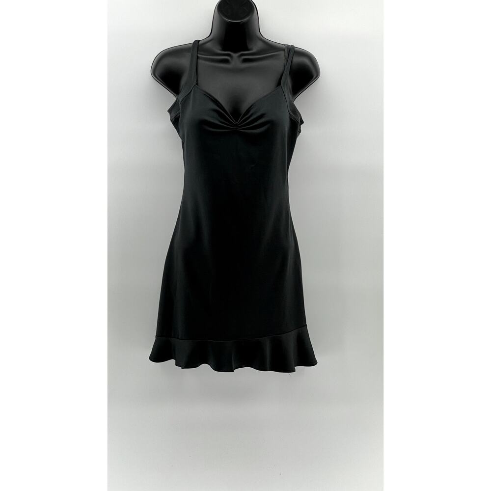 CEDUXION Women's Charcoal Gray Vintage 90's V-Neck Mini Dress SZ M